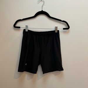 Under Armour Paneled Spandex Shorts in Black